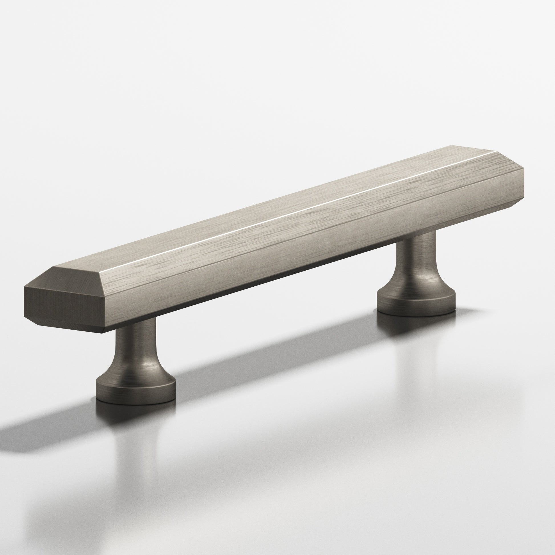 Colonial Bronze Series 276 8" Rectangular Beveled Appliance Pull With Flared Posts Matte Pewter / 8"