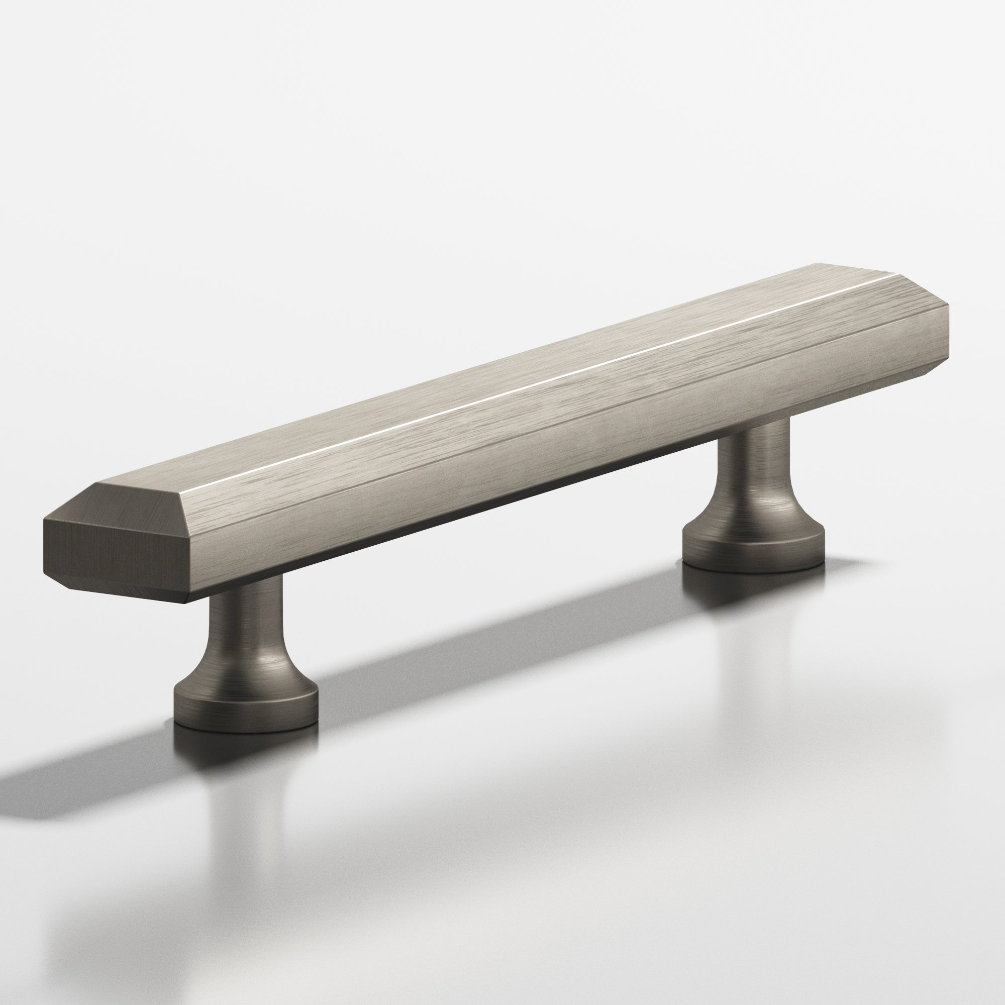 Colonial Bronze Series 276 8" Rectangular Beveled Appliance Pull With Flared Posts Matte Pewter / 8"