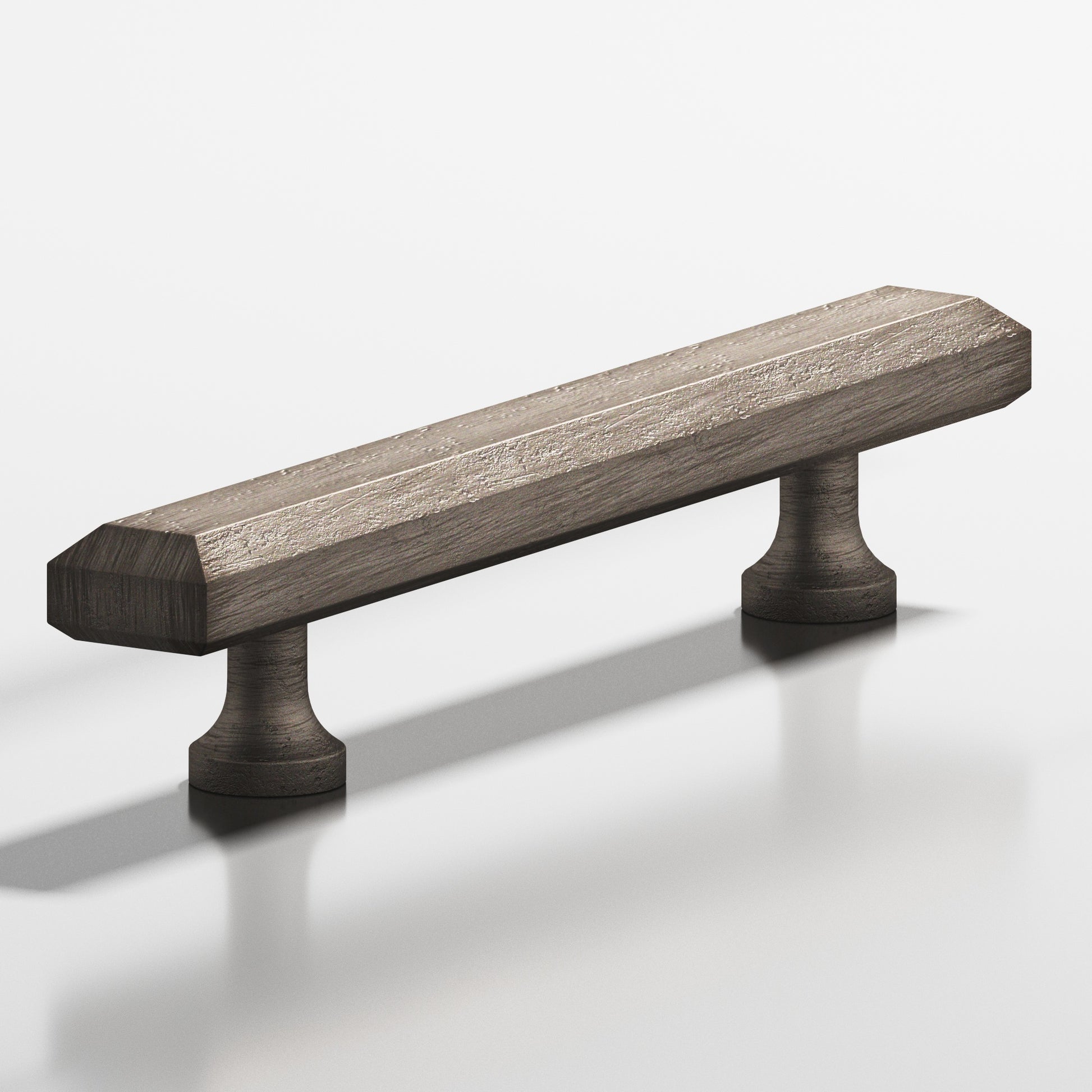 Colonial Bronze Series 272 10" Rectangular Beveled Cabinet Pull With Flared Posts Distressed Pewter / 10"