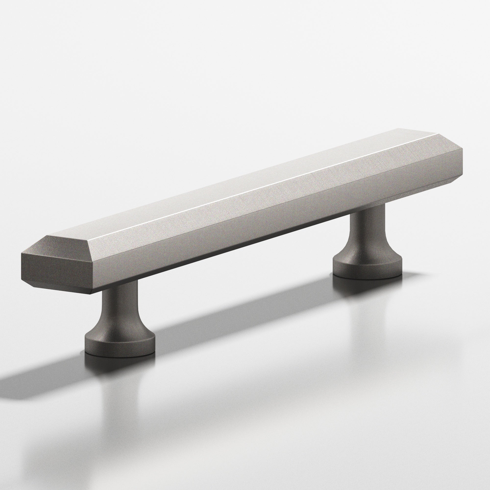 Colonial Bronze Series 272 6" Rectangular Beveled Cabinet Pull With Flared Posts Frost Nickel™ / 6"