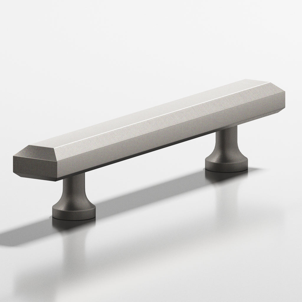 Colonial Bronze Series 273 6" Rectangular Beveled Cabinet Pull With Flared Posts Frost Nickel™ / 6"