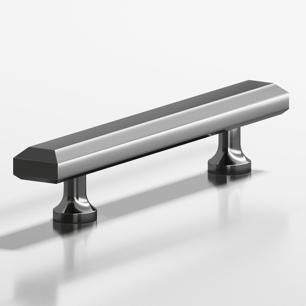 Colonial Bronze Series 272 4" Rectangular Beveled Cabinet Pull With Flared Posts Graphite / 4"