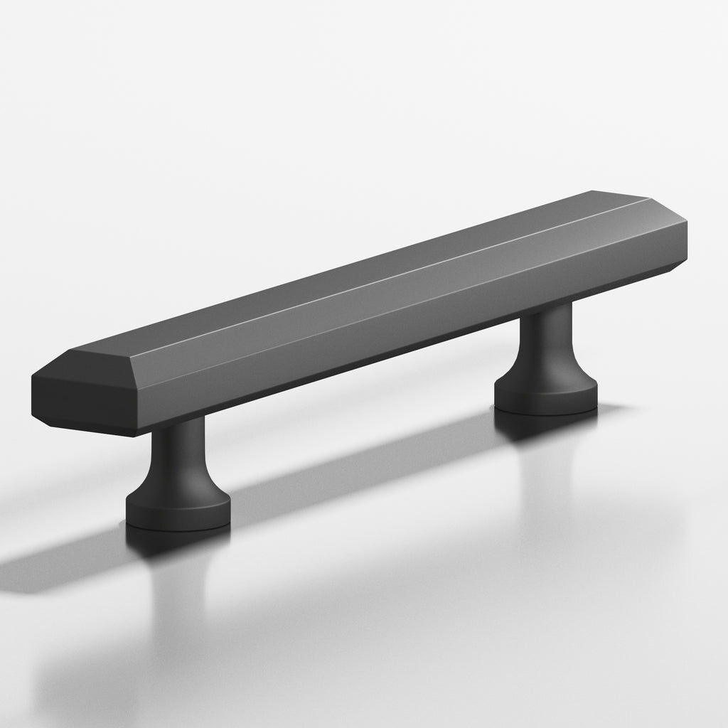 Colonial Bronze Series 273 10" Rectangular Beveled Cabinet Pull With Flared Posts Matte Graphite / 10"