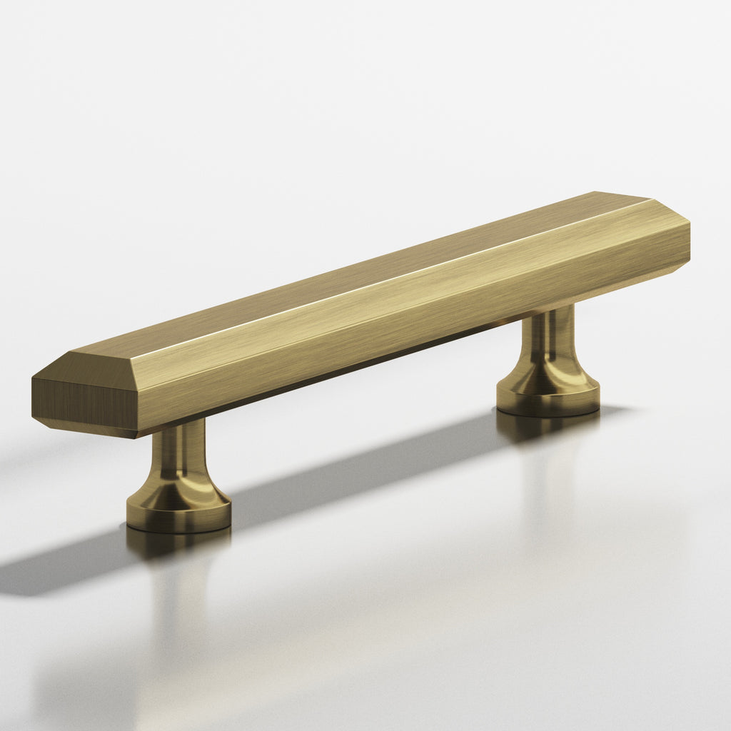 Colonial Bronze Series 272 8" Rectangular Beveled Cabinet Pull With Flared Posts Antique Brass / 8"