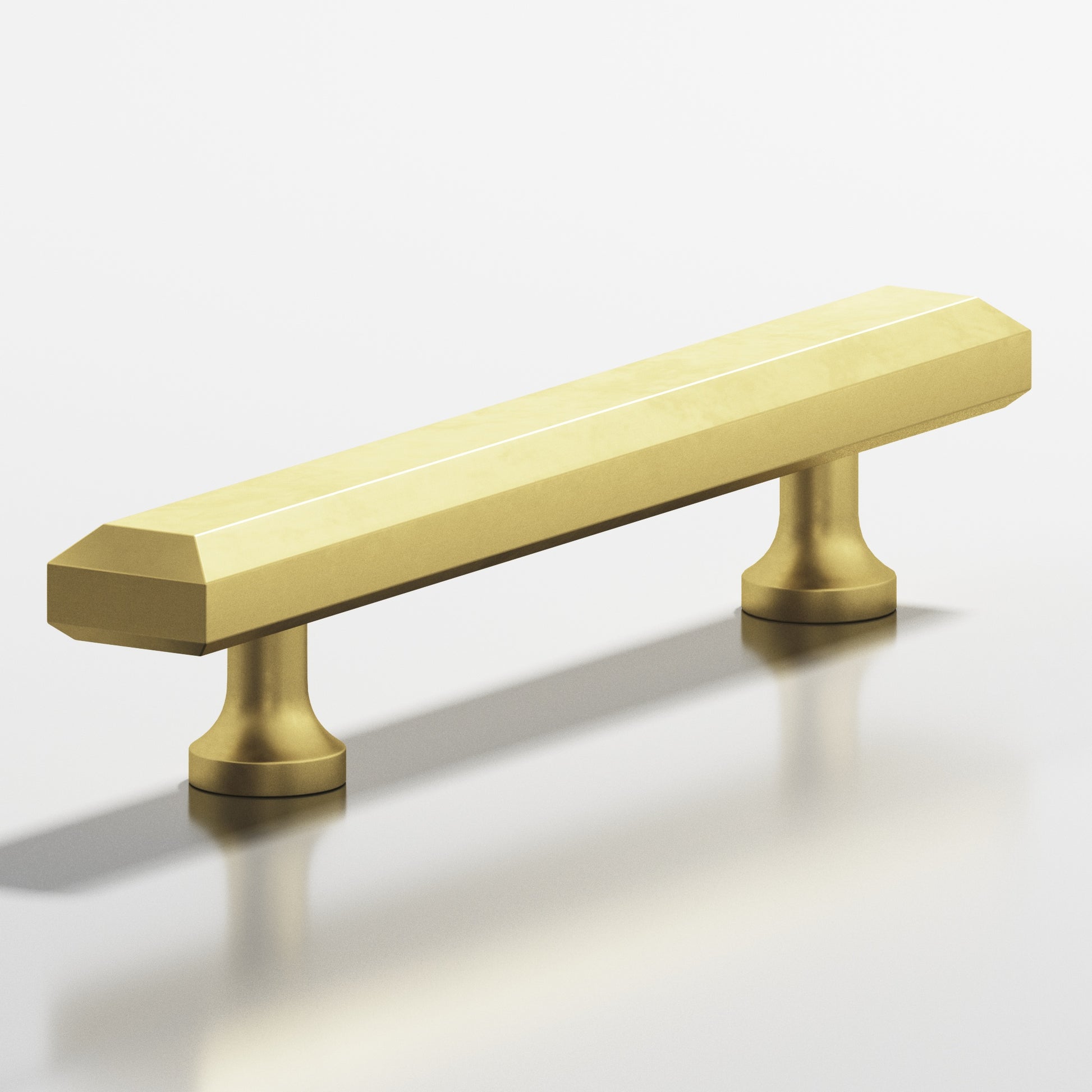 Colonial Bronze Series 273 8" Rectangular Beveled Cabinet Pull With Flared Posts Matte Satin Brass / 8"