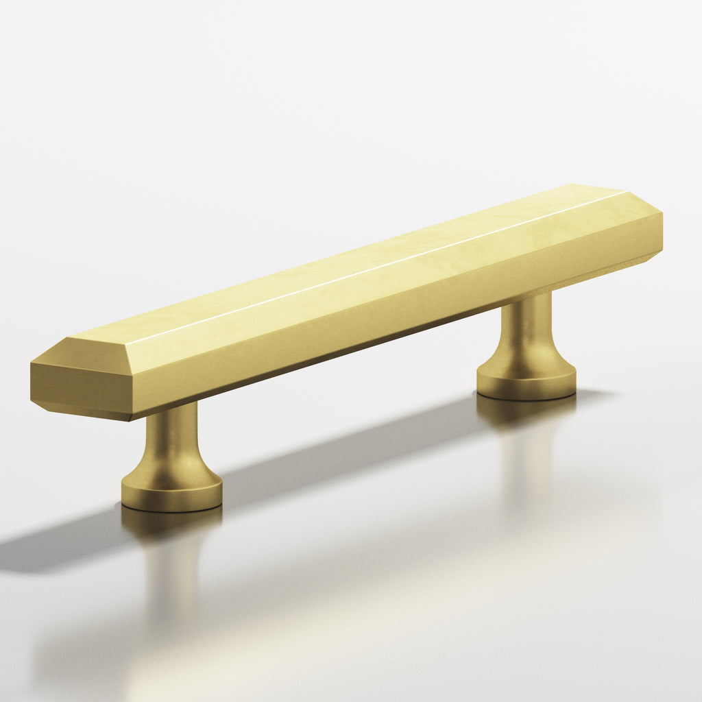 Colonial Bronze Series 273 10" Rectangular Beveled Cabinet Pull With Flared Posts Matte Satin Brass / 10"