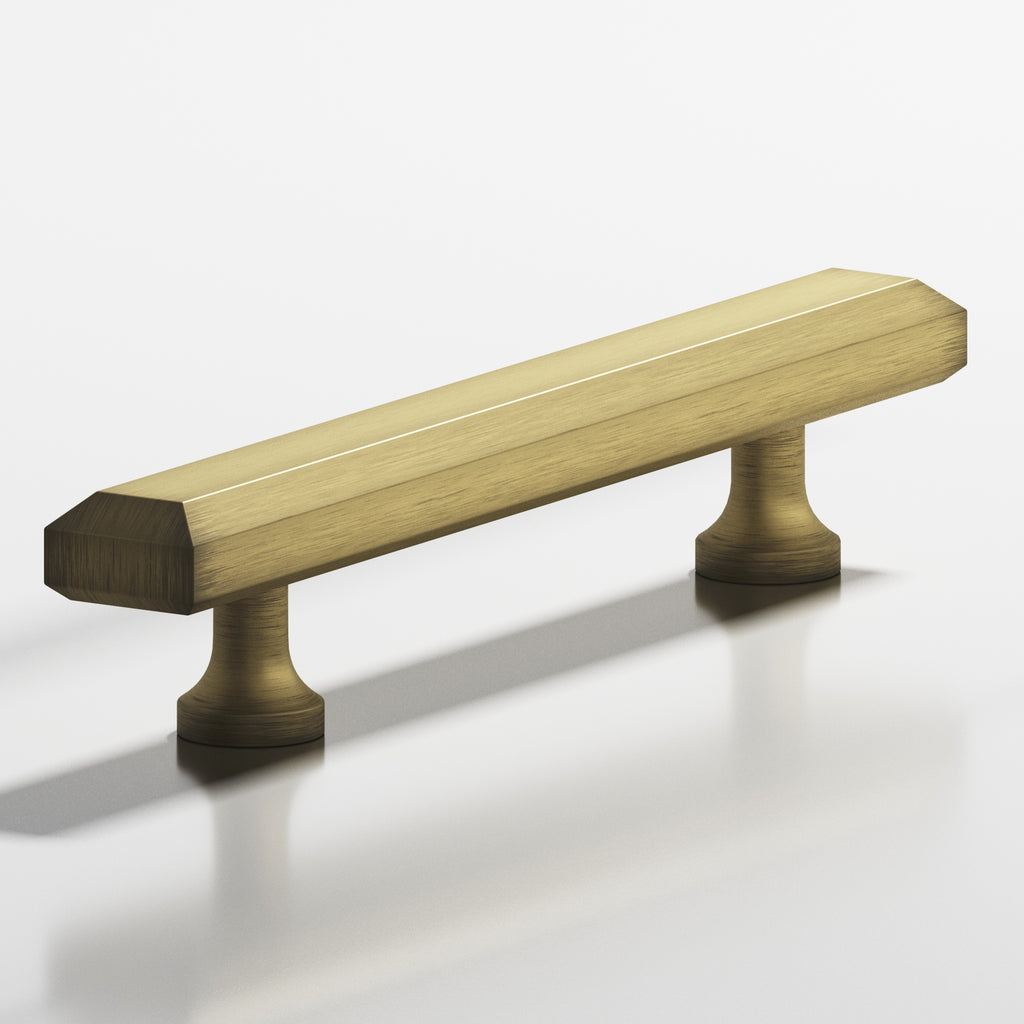 Colonial Bronze Series 273 6" Rectangular Beveled Cabinet Pull With Flared Posts Matte Antique Satin Brass / 6"