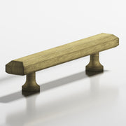 Colonial Bronze Series 272 4" Rectangular Beveled Cabinet Pull With Flared Posts Distressed Antique Brass / 4"