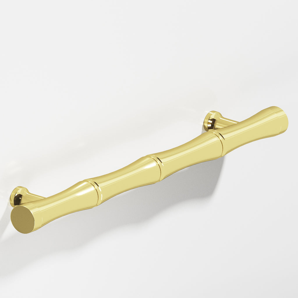Colonial Bronze Series 280 3" Bamboo Cabinet Pull With Flared Posts Polished Brass / 3"