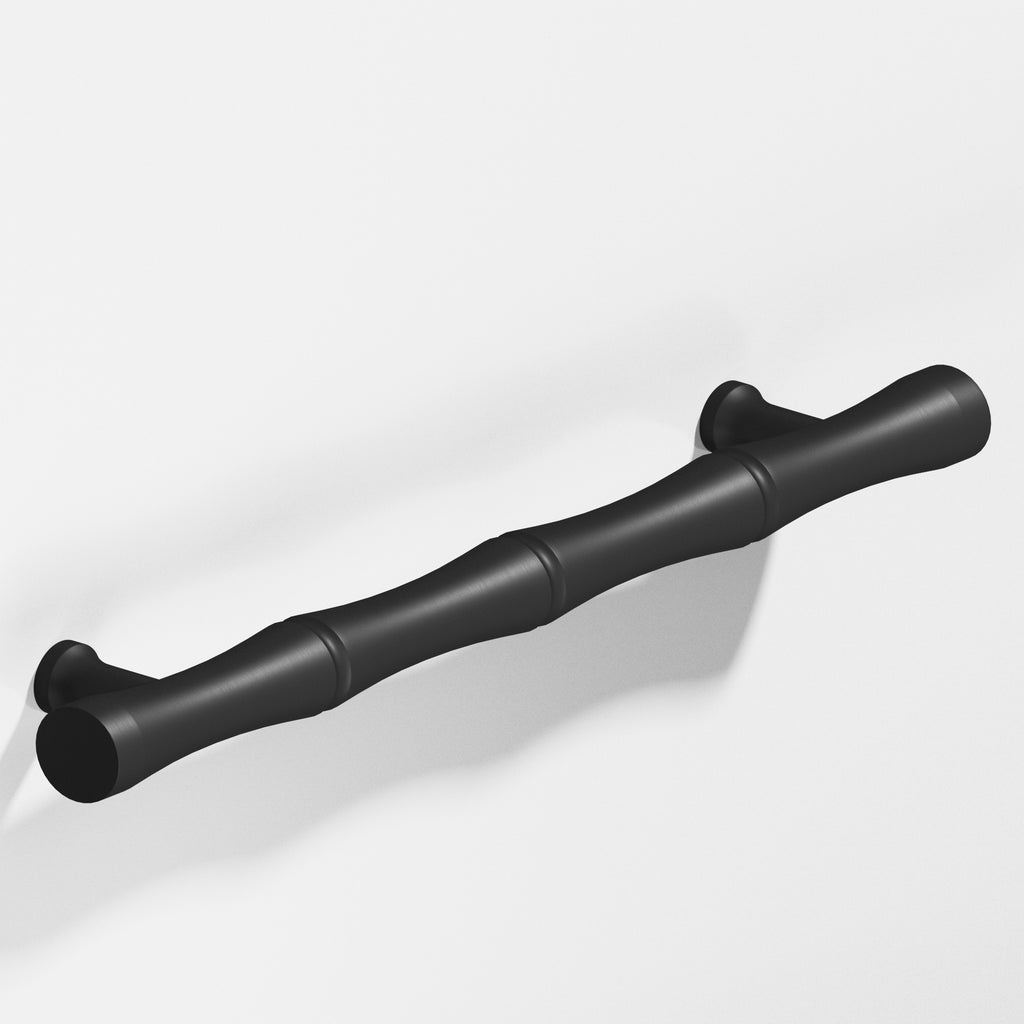 Colonial Bronze Series 280 3" Bamboo Cabinet Pull With Flared Posts Matte Satin Black / 3"