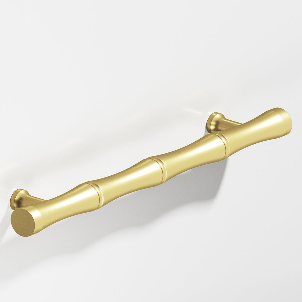 Colonial Bronze Series 280 3" Bamboo Cabinet Pull With Flared Posts Matte Satin Brass / 3"