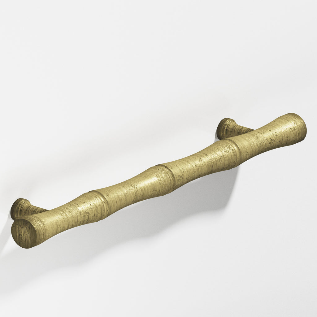 Colonial Bronze Series 280 3" Bamboo Cabinet Pull With Flared Posts Distressed Antique Brass / 3"