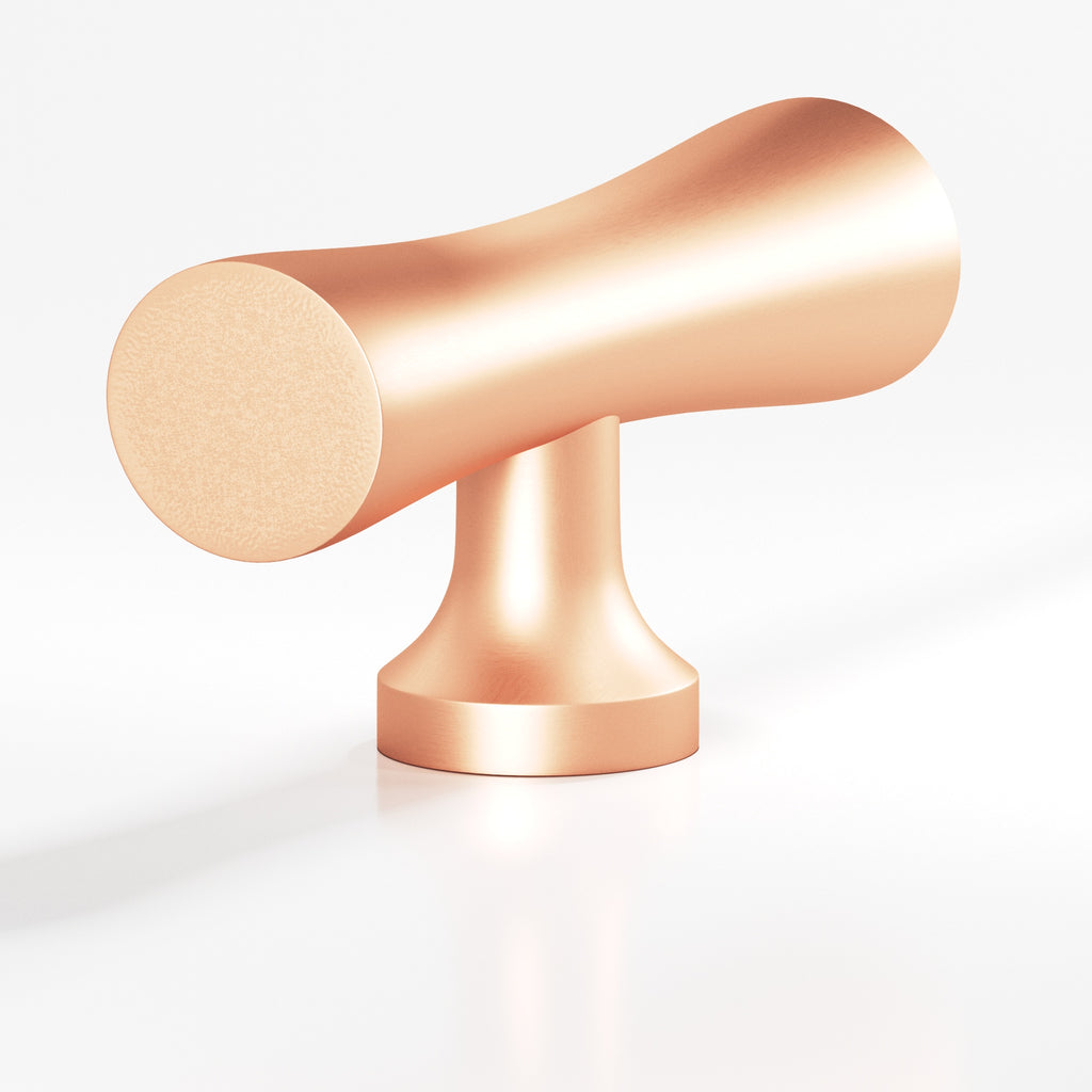Colonial Bronze Series 290 2" Hourglass Cabinet T-Knob With Flared Post Matte Satin Copper / 2"