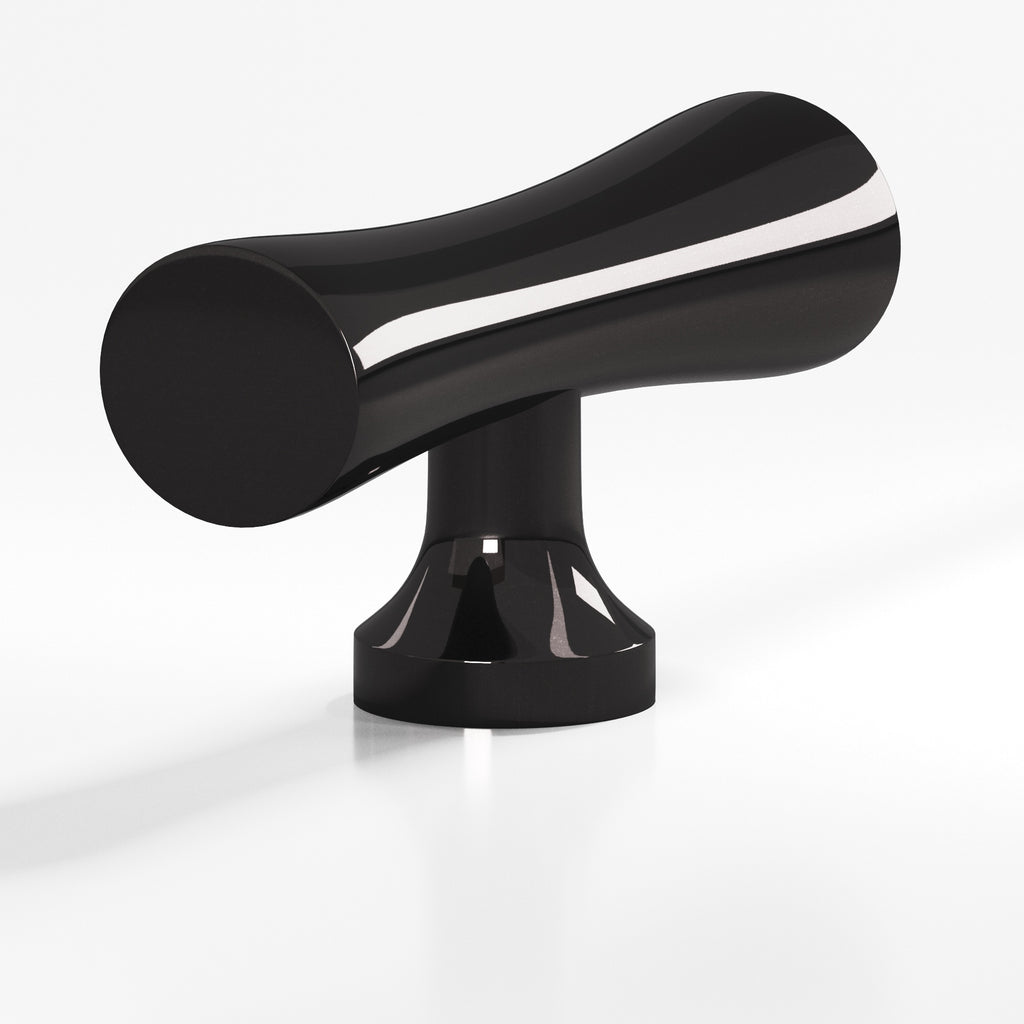 Colonial Bronze Series 290 2" Hourglass Cabinet T-Knob With Flared Post Satin Black / 2"