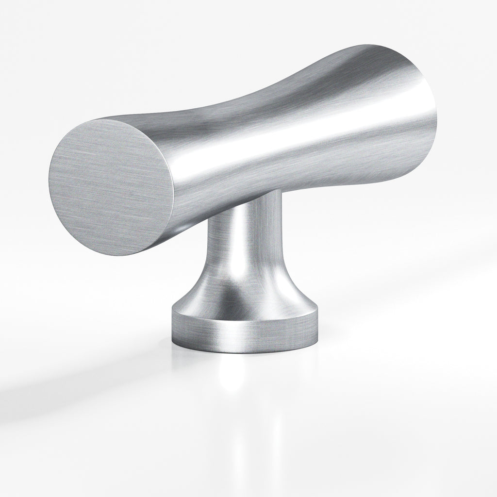 Colonial Bronze Series 290 2" Hourglass Cabinet T-Knob With Flared Post Satin Chrome / 2"