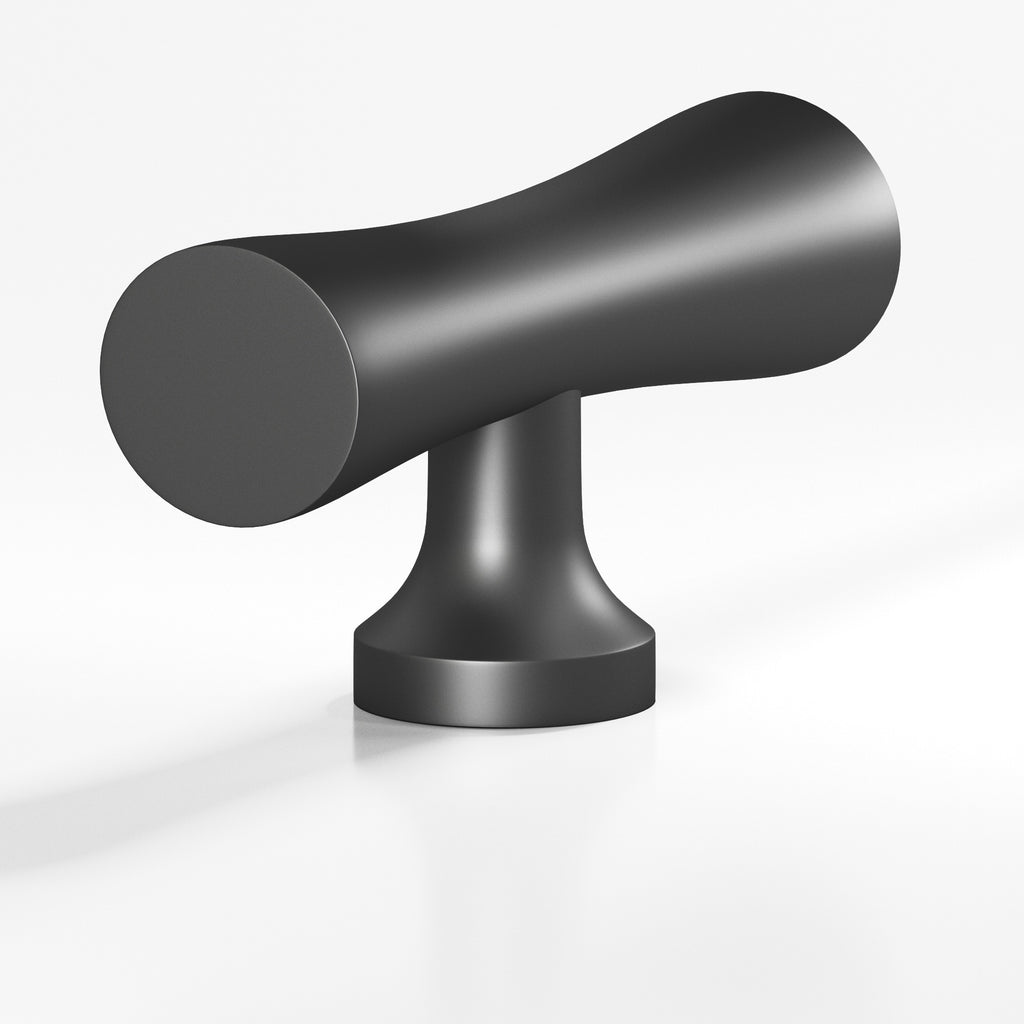 Colonial Bronze Series 290 2" Hourglass Cabinet T-Knob With Flared Post Matte Graphite / 2"