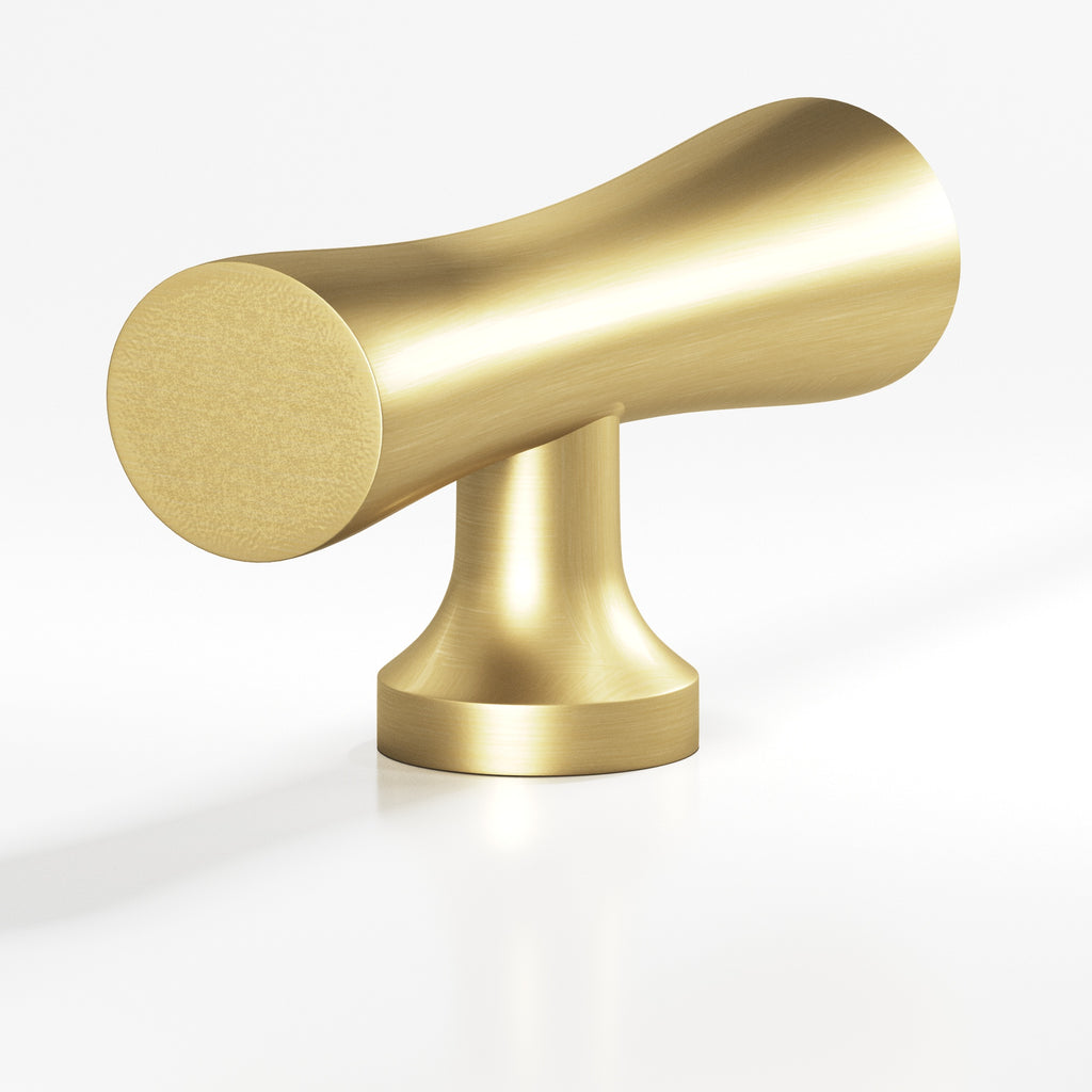 Colonial Bronze Series 290 2" Hourglass Cabinet T-Knob With Flared Post Unlacquered Satin Brass / 2"