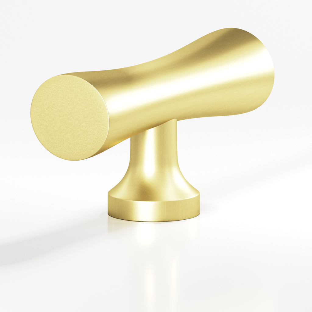 Colonial Bronze Series 290 2" Hourglass Cabinet T-Knob With Flared Post Matte Satin Brass / 2"