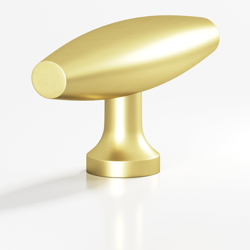 Colonial Bronze Series 291 2" Cigar Cabinet T-Knob With Flared Post Matte Satin Brass / 2"