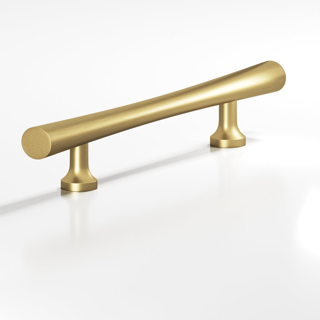 Colonial Bronze Series 296 4" Hourglass Cabinet Pull With Flared Posts Unlacquered Satin Brass / 4"
