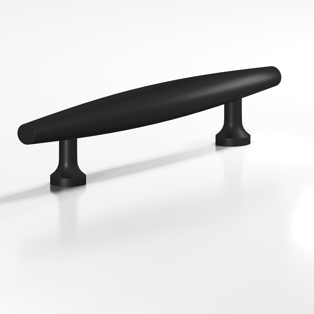 Colonial Bronze Series 293 4" Cigar Cabinet Pull With Flared Posts Matte Satin Black / 4"