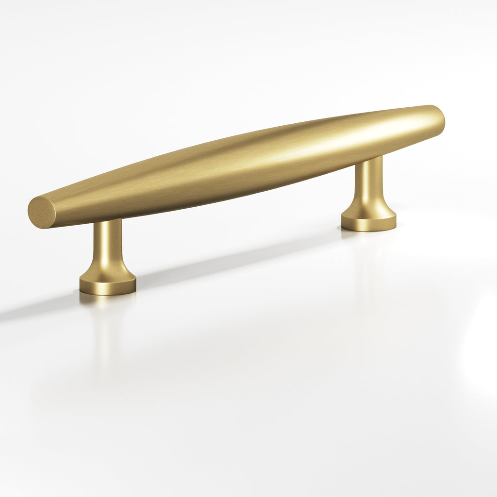 Colonial Bronze Series 293 4" Cigar Cabinet Pull With Flared Posts Satin Brass / 4"