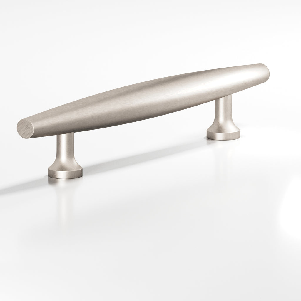 Colonial Bronze Series 293 4" Cigar Cabinet Pull With Flared Posts Matte Satin Nickel / 4"