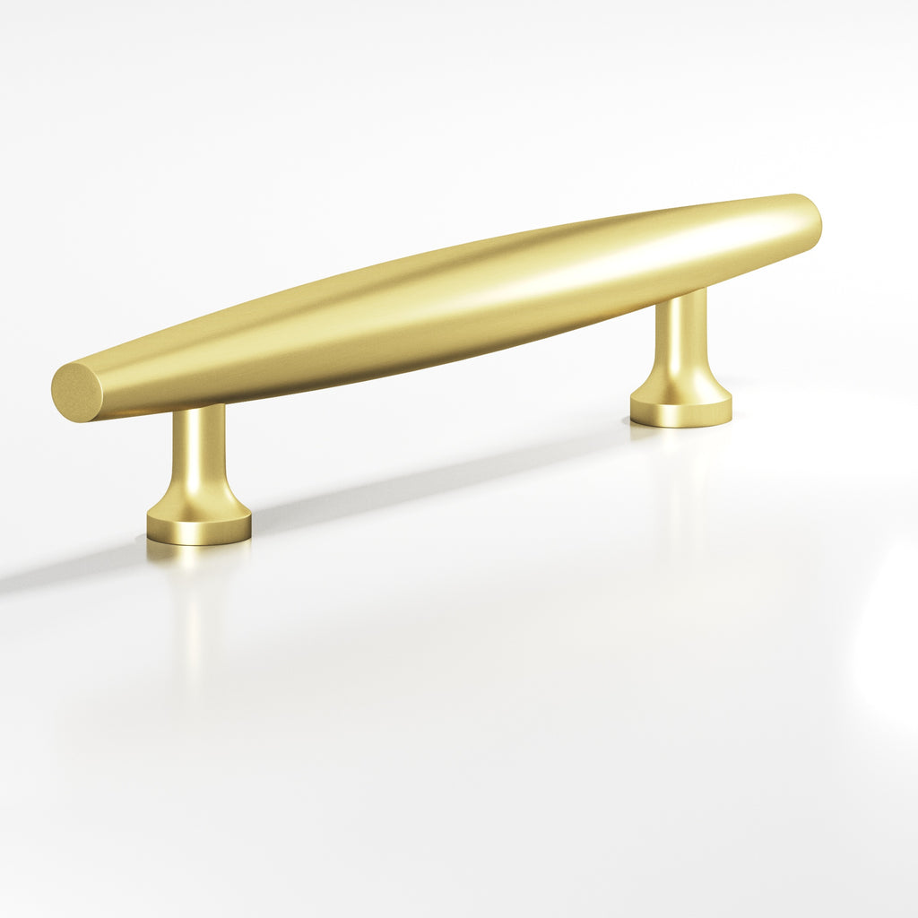 Colonial Bronze Series 293 4" Cigar Cabinet Pull With Flared Posts Matte Satin Brass / 4"