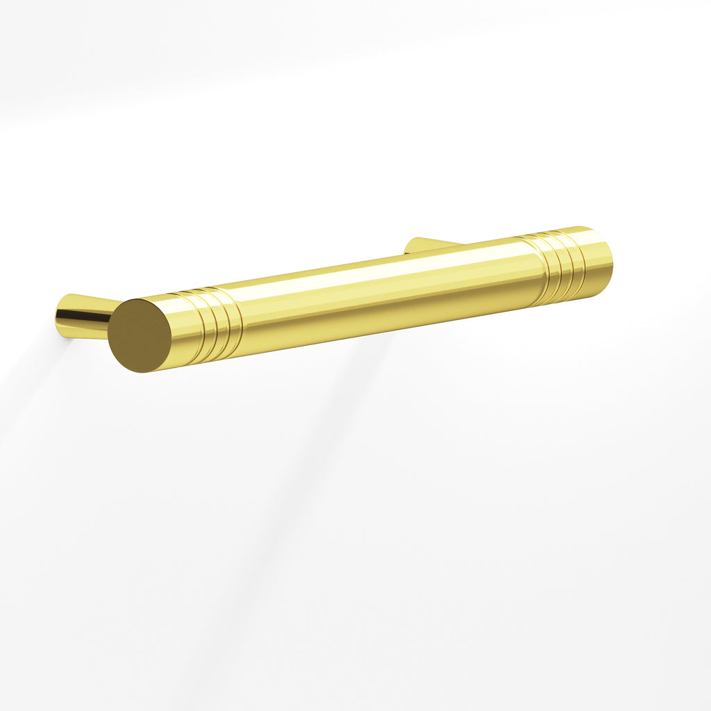 Colonial Bronze Series 304 3.5" Round Grooved Cabinet Pull With Tapered Posts French Gold / 3.5"