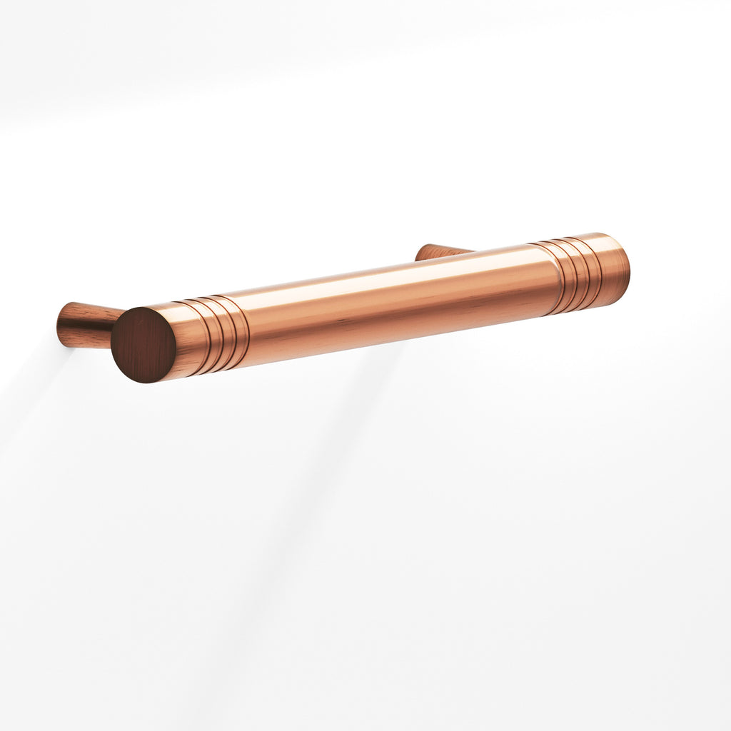 Colonial Bronze Series 304 8" Round Grooved Cabinet Pull With Tapered Posts Antique Copper / 8"