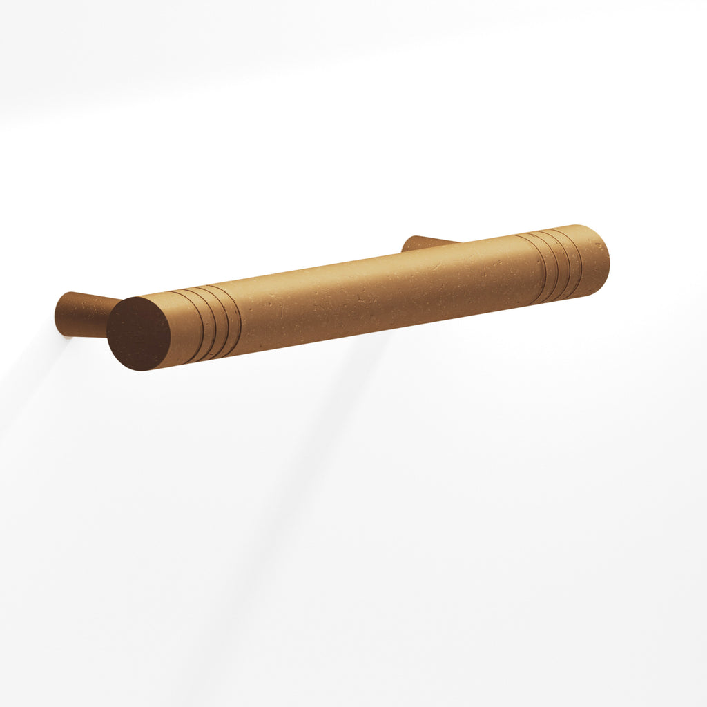 Colonial Bronze Series 304 3" Round Grooved Cabinet Pull With Tapered Posts Distressed Light Statuary Bronze / 3"