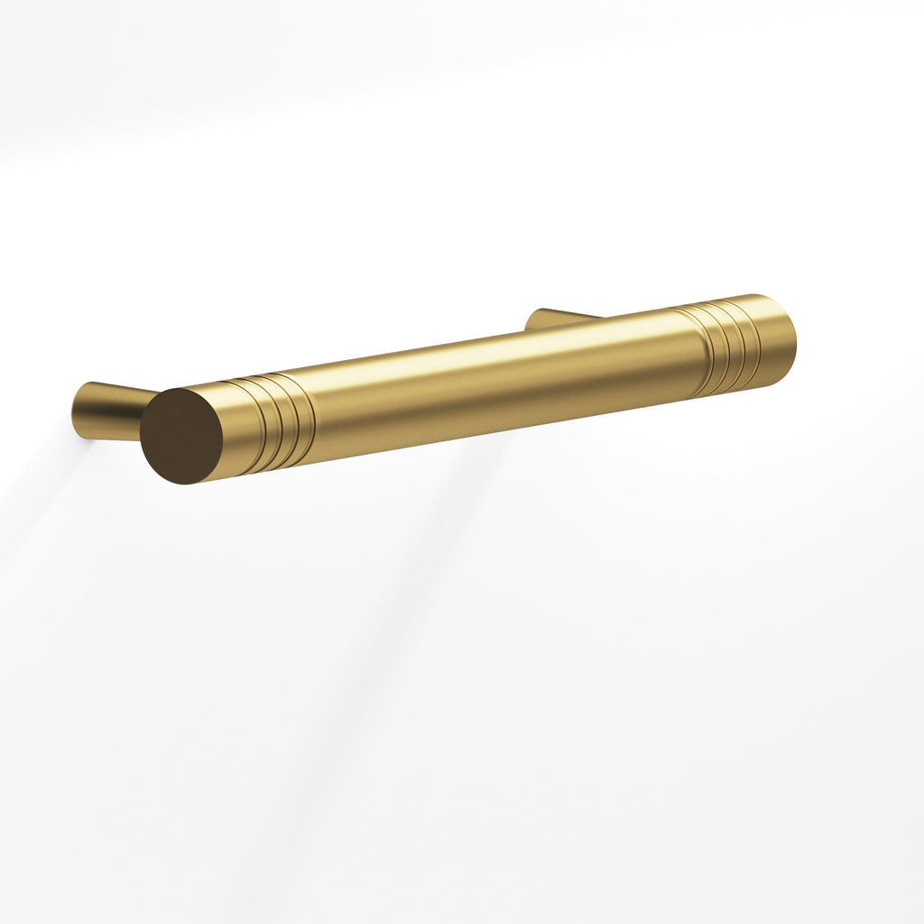 Colonial Bronze Series 304 6" Round Grooved Cabinet Pull With Tapered Posts Satin Brass / 6"