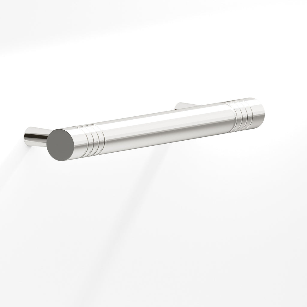 Colonial Bronze Series 304 8" Round Grooved Cabinet Pull With Tapered Posts Polished Nickel / 8"