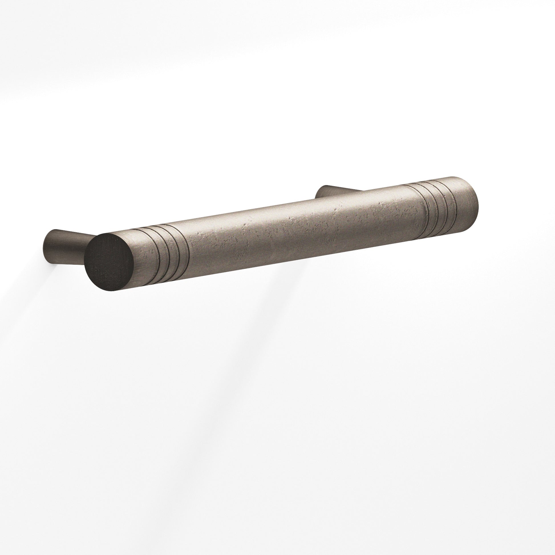 Colonial Bronze Series 304 8" Round Grooved Cabinet Pull With Tapered Posts Distressed Pewter / 8"