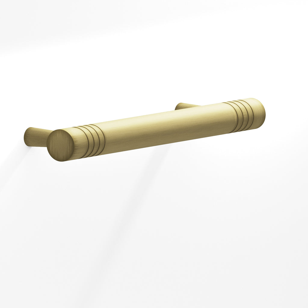 Colonial Bronze Series 304 8" Round Grooved Cabinet Pull With Tapered Posts Matte Antique Satin Brass / 8"