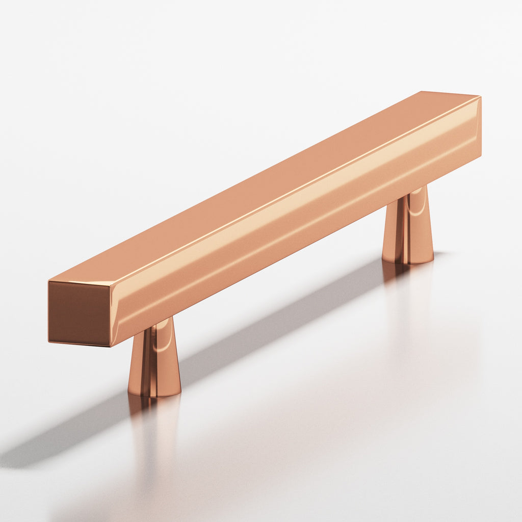 Colonial Bronze Series 306 3.5" Square Cabinet Pull With Tapered Posts Polished Copper / 3.5"