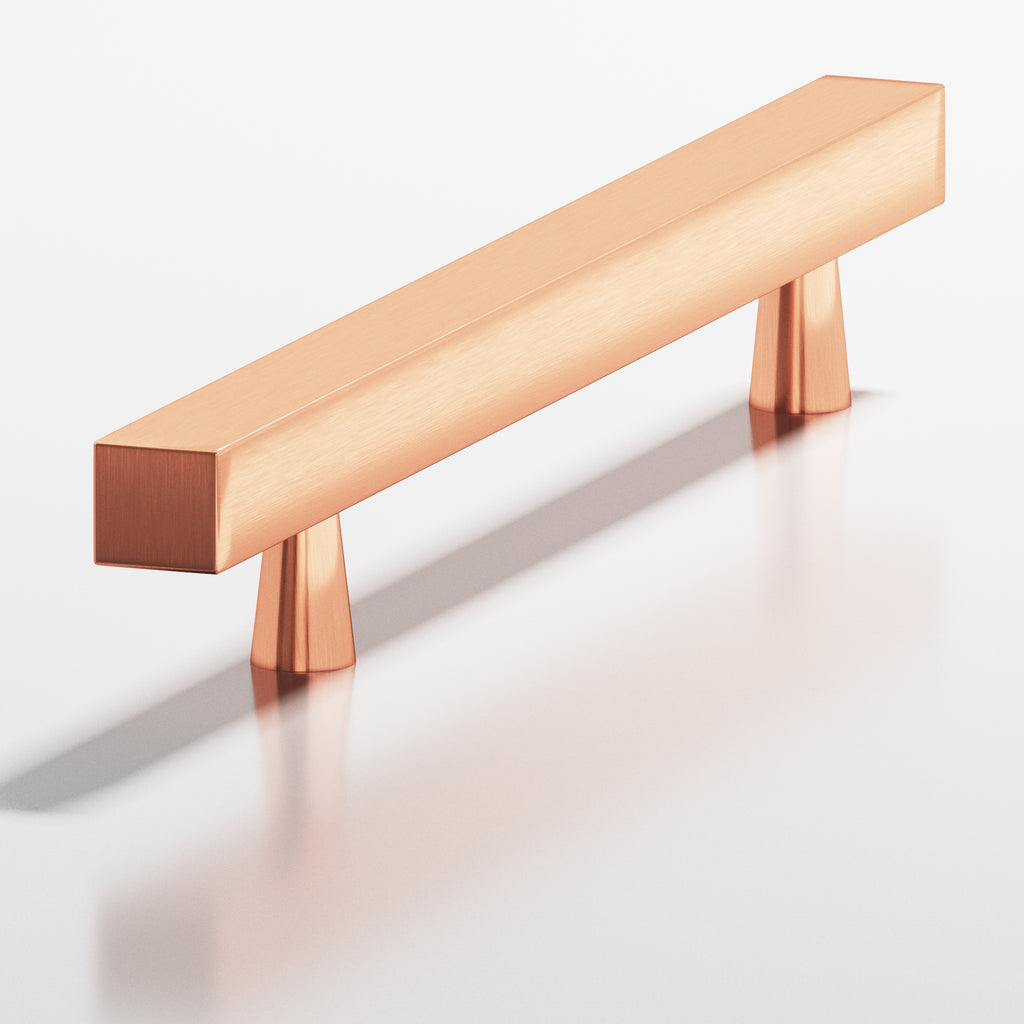 Colonial Bronze Series 306 8" Square Cabinet Pull With Tapered Posts Satin Copper / 8"