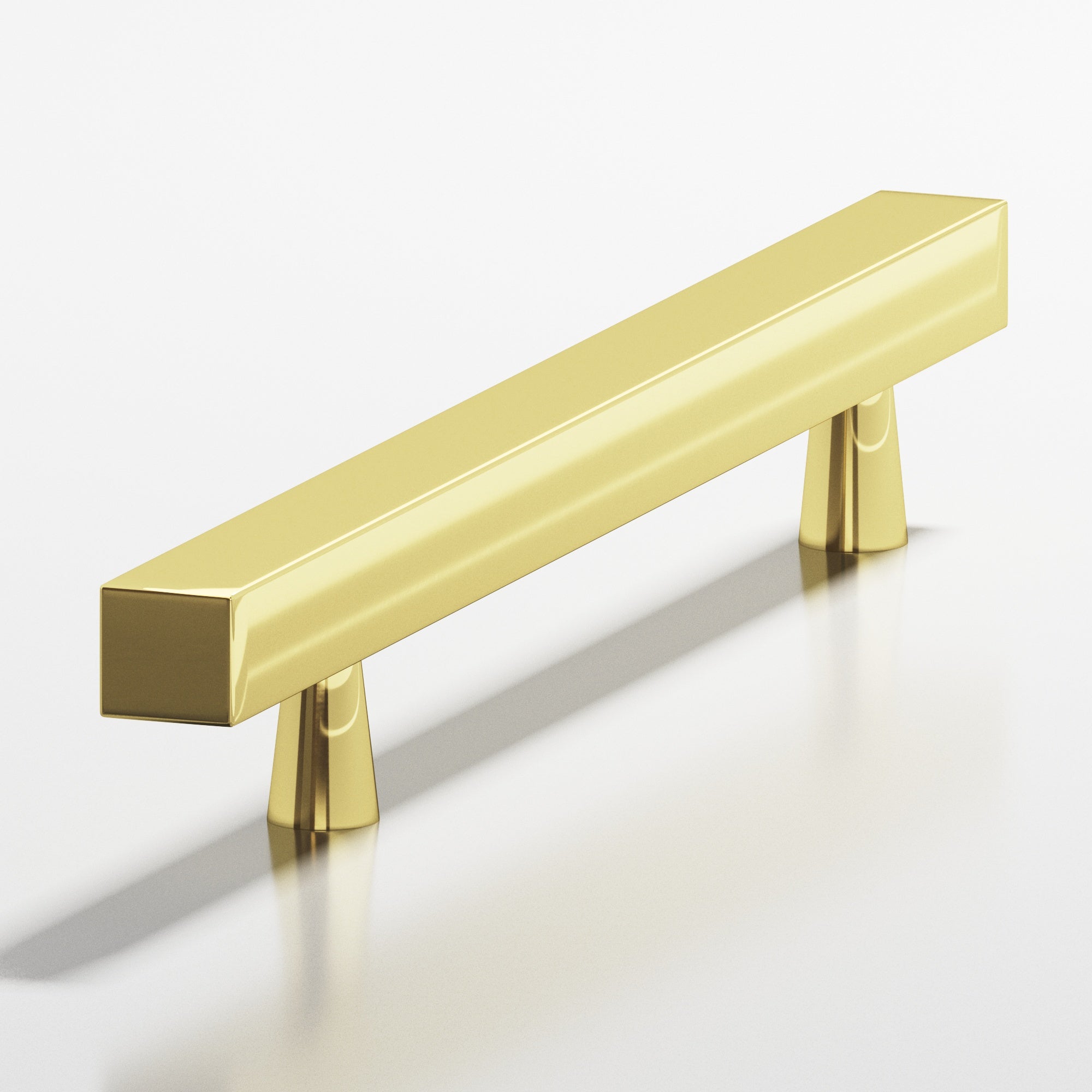 Colonial Bronze Series 306 3.5" Square Cabinet Pull With Tapered Posts Polished Brass / 3.5"