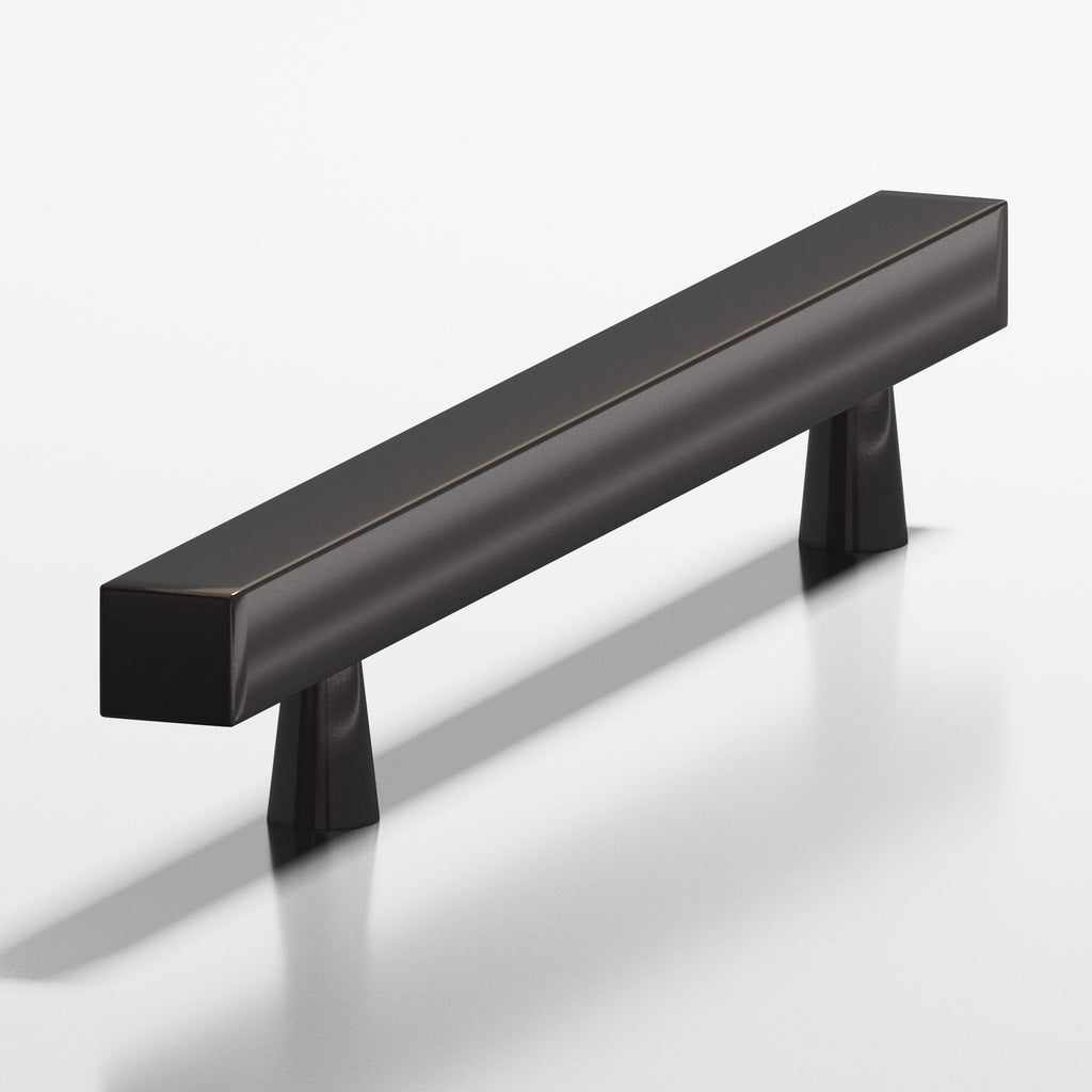 Colonial Bronze Series 306 3.5" Square Cabinet Pull With Tapered Posts Satin Black / 3.5"