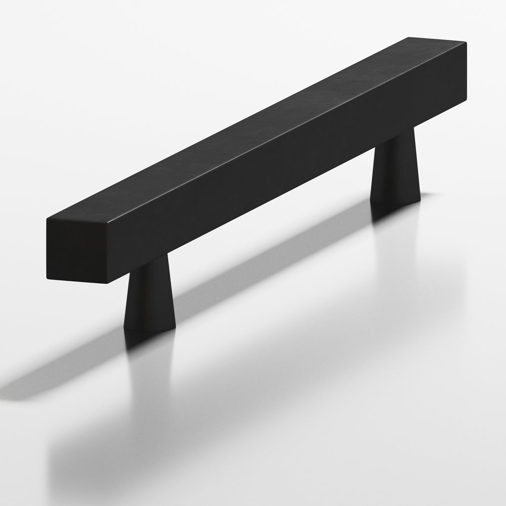 Colonial Bronze Series 306 8" Square Cabinet Pull With Tapered Posts Matte Satin Black / 8"