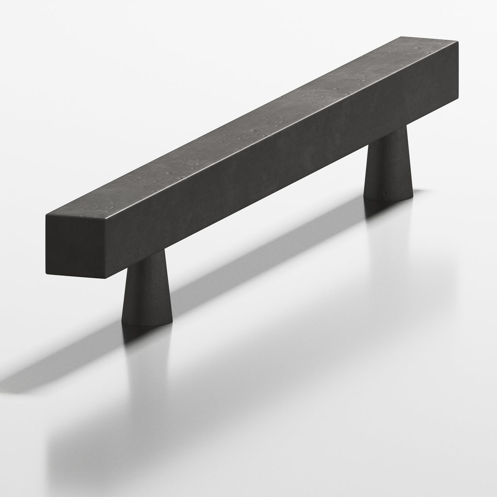 Colonial Bronze Series 306 6" Square Cabinet Pull With Tapered Posts Distressed Satin Black / 6"