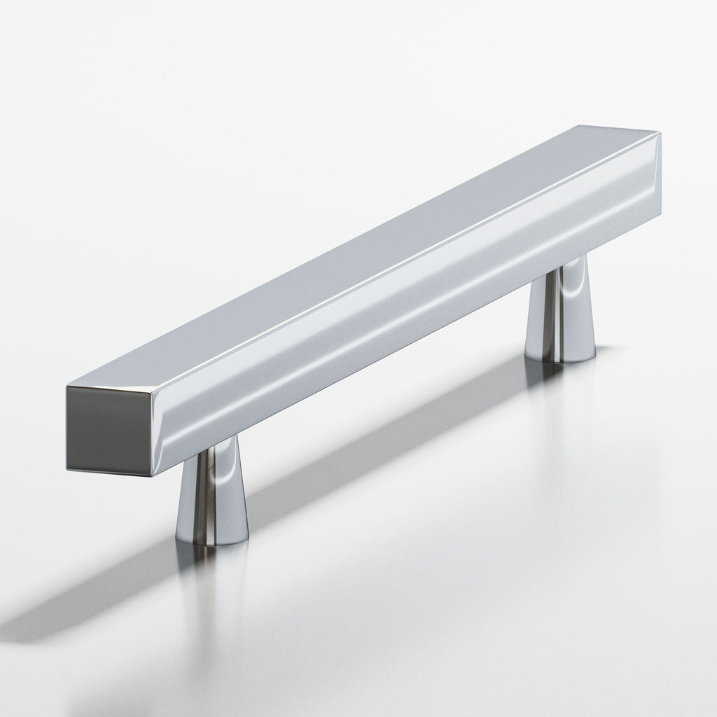 Colonial Bronze Series 306 3.5" Square Cabinet Pull With Tapered Posts Polished Chrome / 3.5"