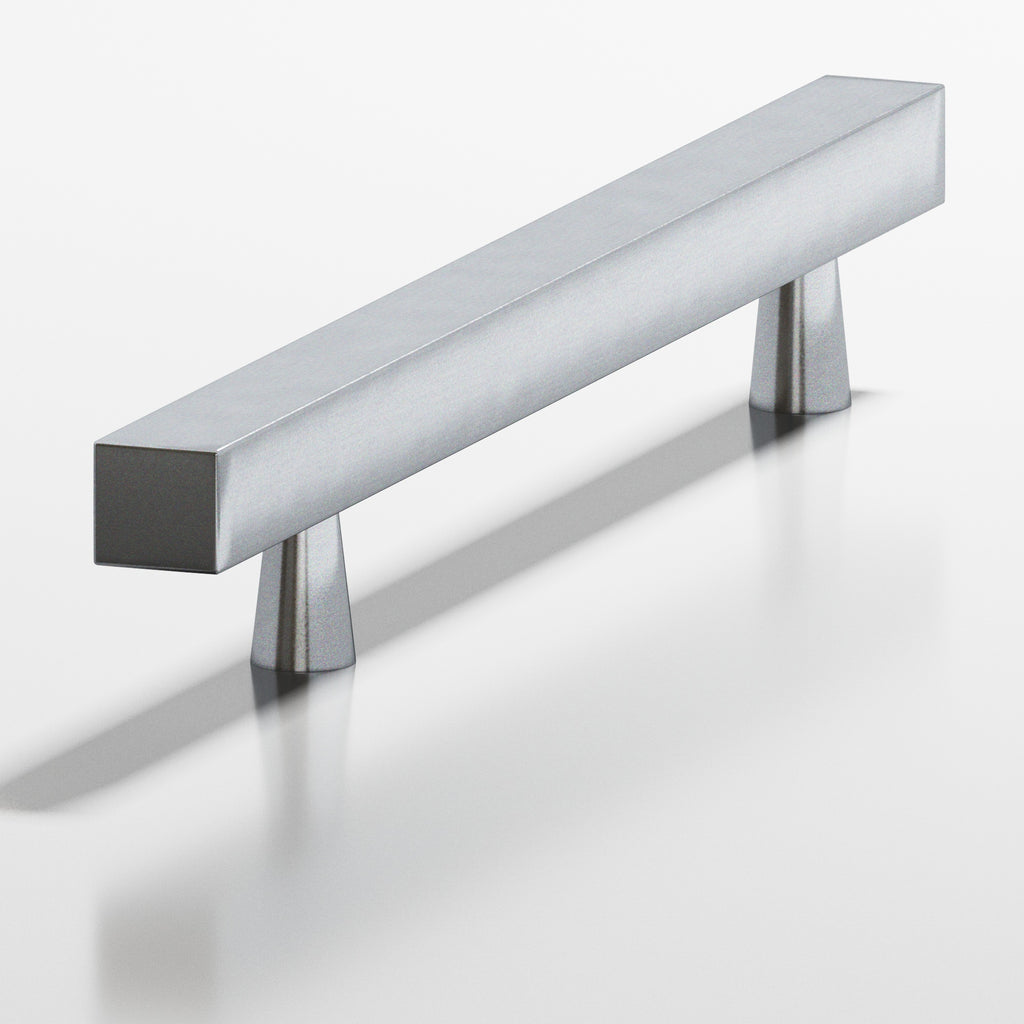 Colonial Bronze Series 306 8" Square Cabinet Pull With Tapered Posts Satin Chrome / 8"