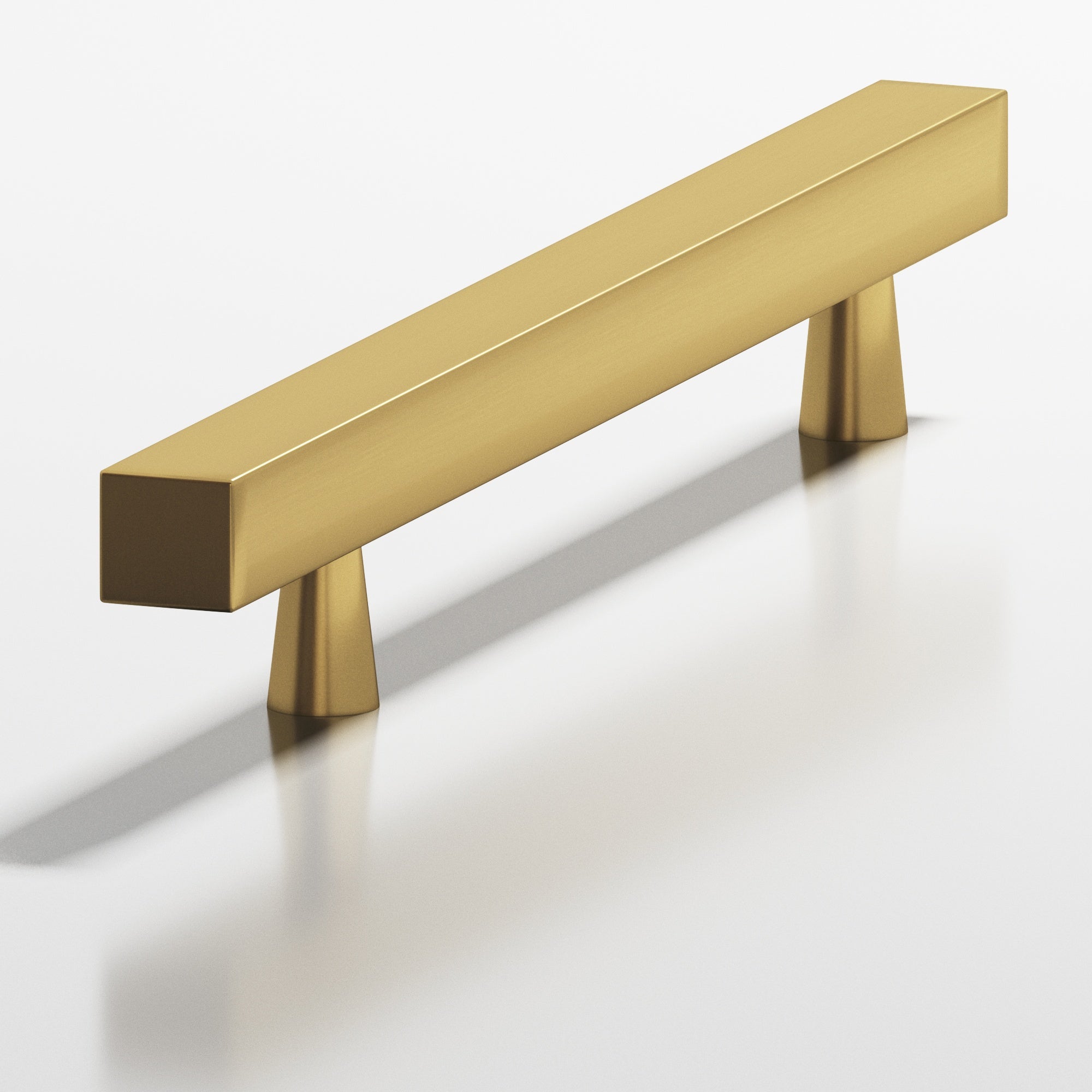 Colonial Bronze Series 306 8" Square Cabinet Pull With Tapered Posts Satin Brass / 8"