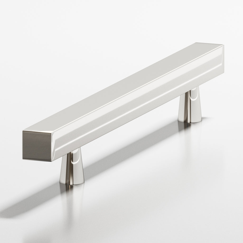 Colonial Bronze Series 306 6" Square Cabinet Pull With Tapered Posts Polished Nickel / 6"