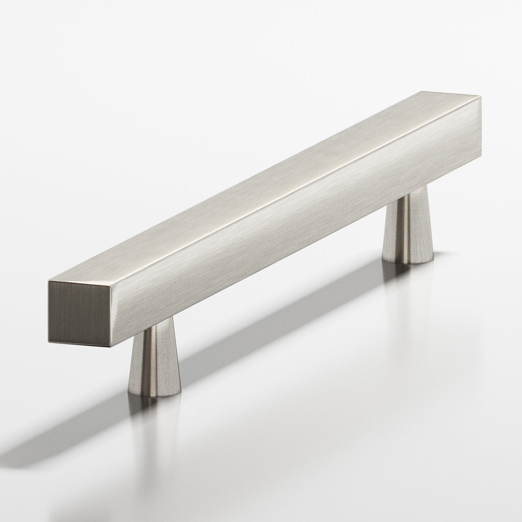 Colonial Bronze Series 306 4" Square Cabinet Pull With Tapered Posts Satin Nickel / 4"