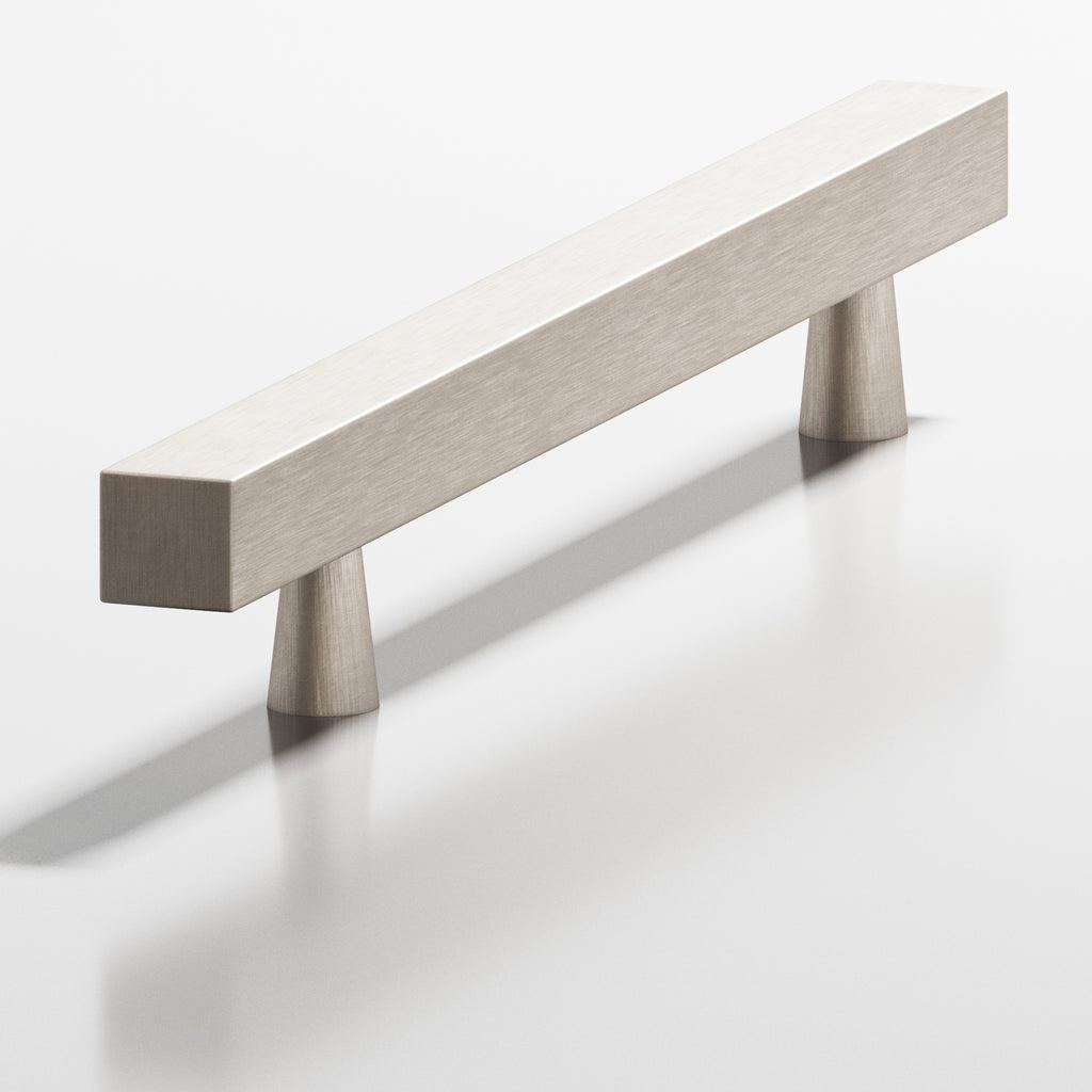 Colonial Bronze Series 306 4" Square Cabinet Pull With Tapered Posts Matte Satin Nickel / 4"