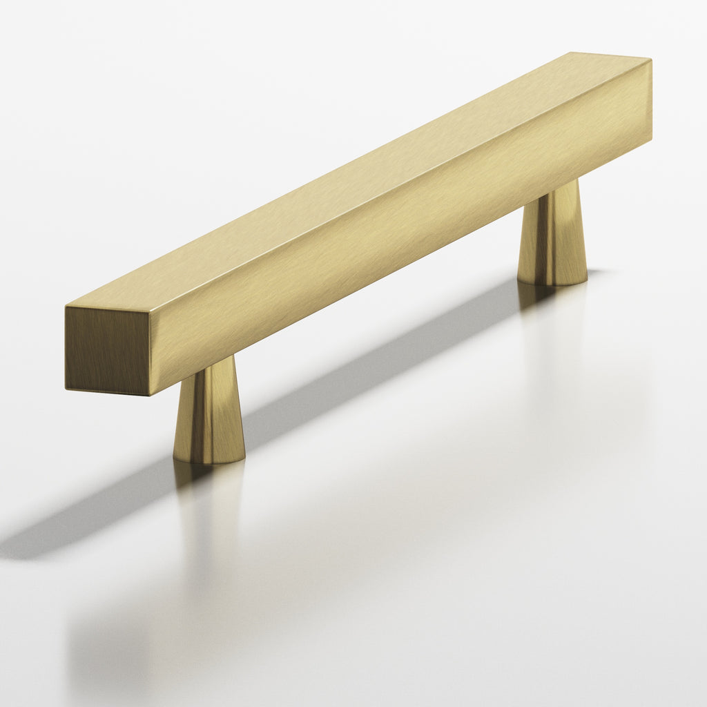 Colonial Bronze Series 306 3.5" Square Cabinet Pull With Tapered Posts Antique Brass / 3.5"