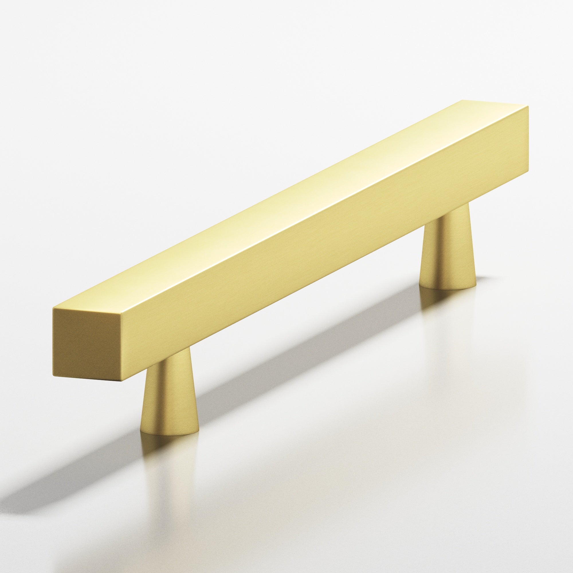 Colonial Bronze Series 306 4" Square Cabinet Pull With Tapered Posts Matte Satin Brass / 4"