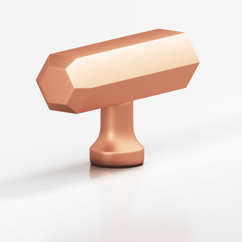 Colonial Bronze Series 320 2" Hexagonal Cabinet T-Knob With Flared Post Matte Satin Copper / 2"